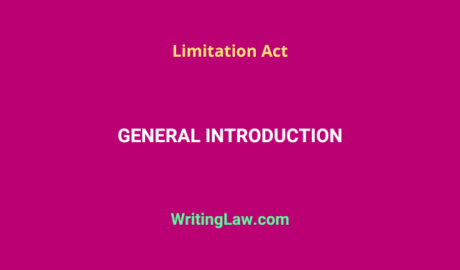 General Introduction to the Limitation Act