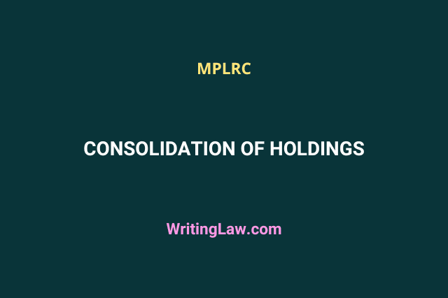 Consolidation of holdings as per MPLRC