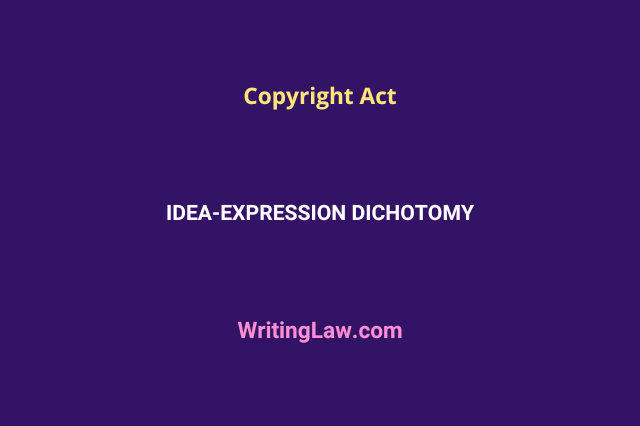 Idea Expression Dichotomy under Copyright Law