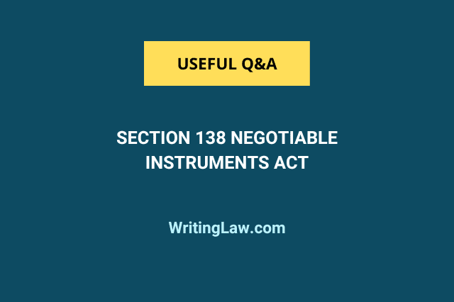 Section 138 of the Negotiable Instruments Act 