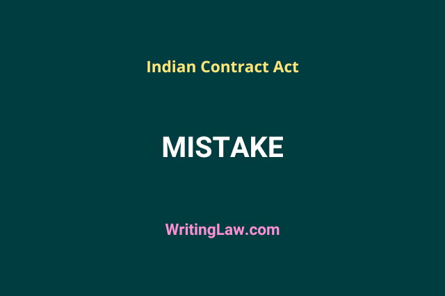 Mistake under Indian Contract Act