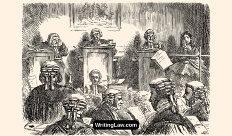 Illustration of old Latin court to show the use of legal maxims for law students