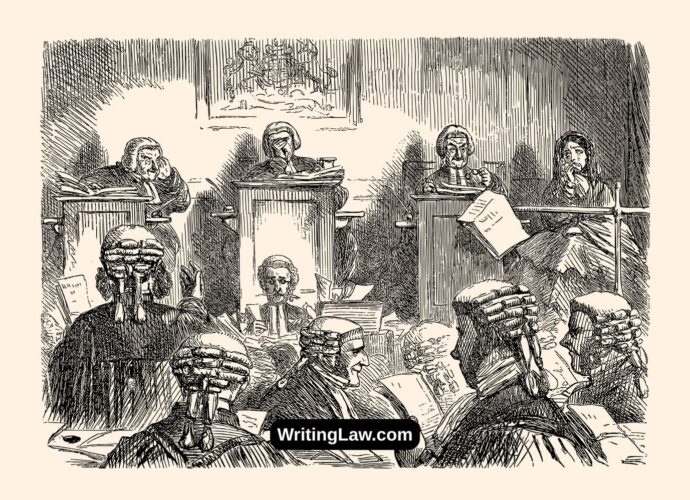 Illustration of old Latin court to show the use of legal maxims for law students