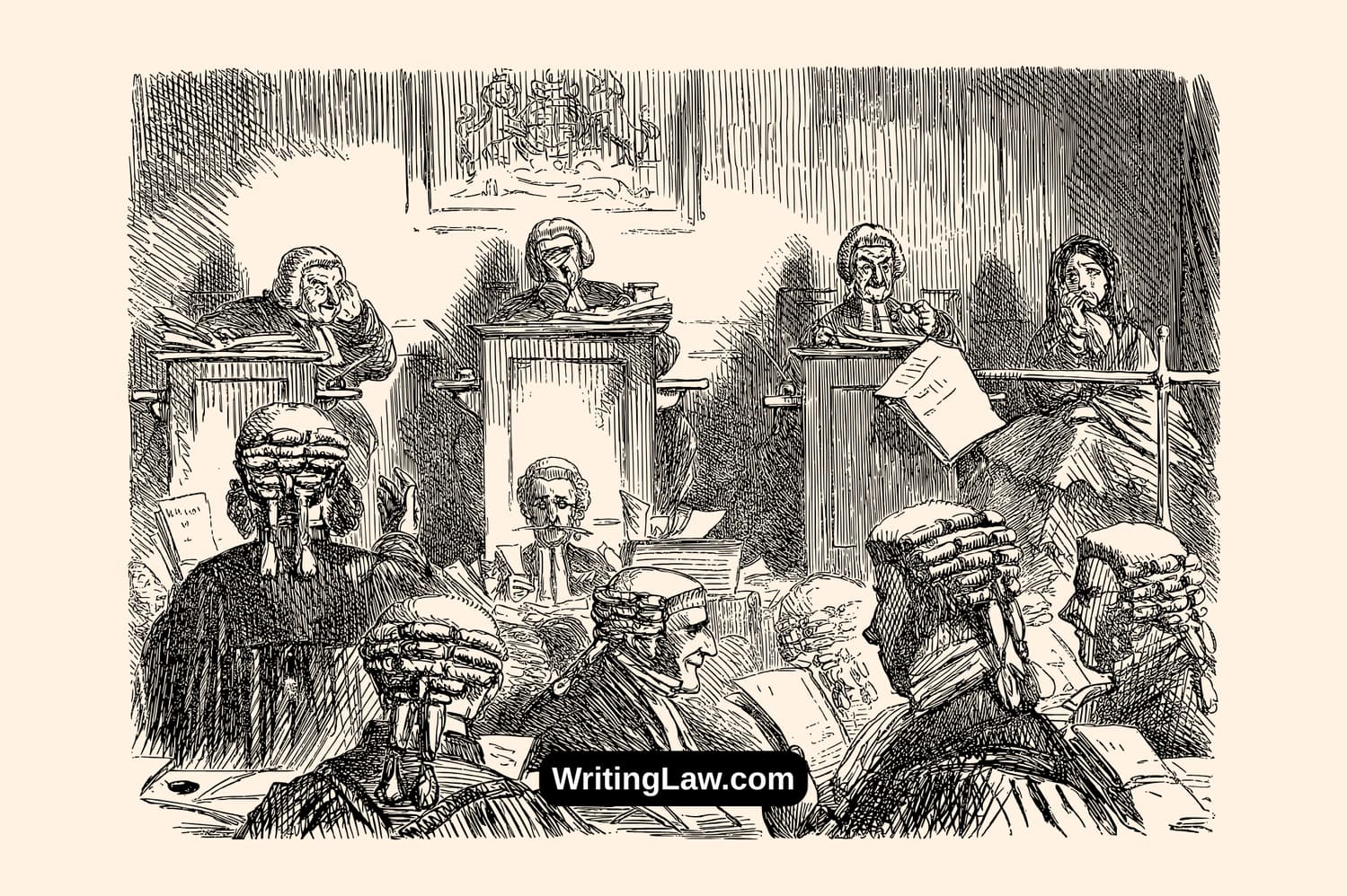 Illustration of old Latin court to show the use of legal maxims for law students