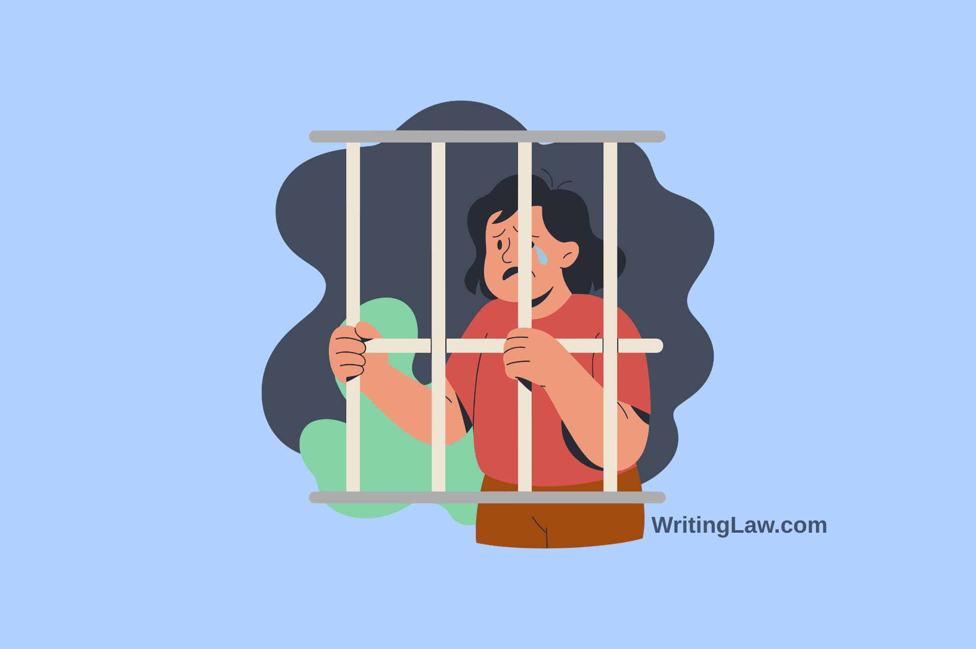 Person in jail crying
